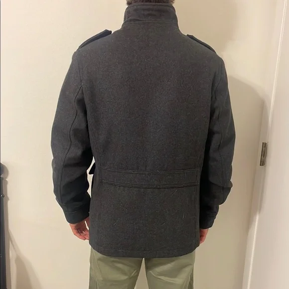 Gray Military Field Jacket with Structured Fit - Picture 3 of 6